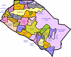 Map of OC, CA